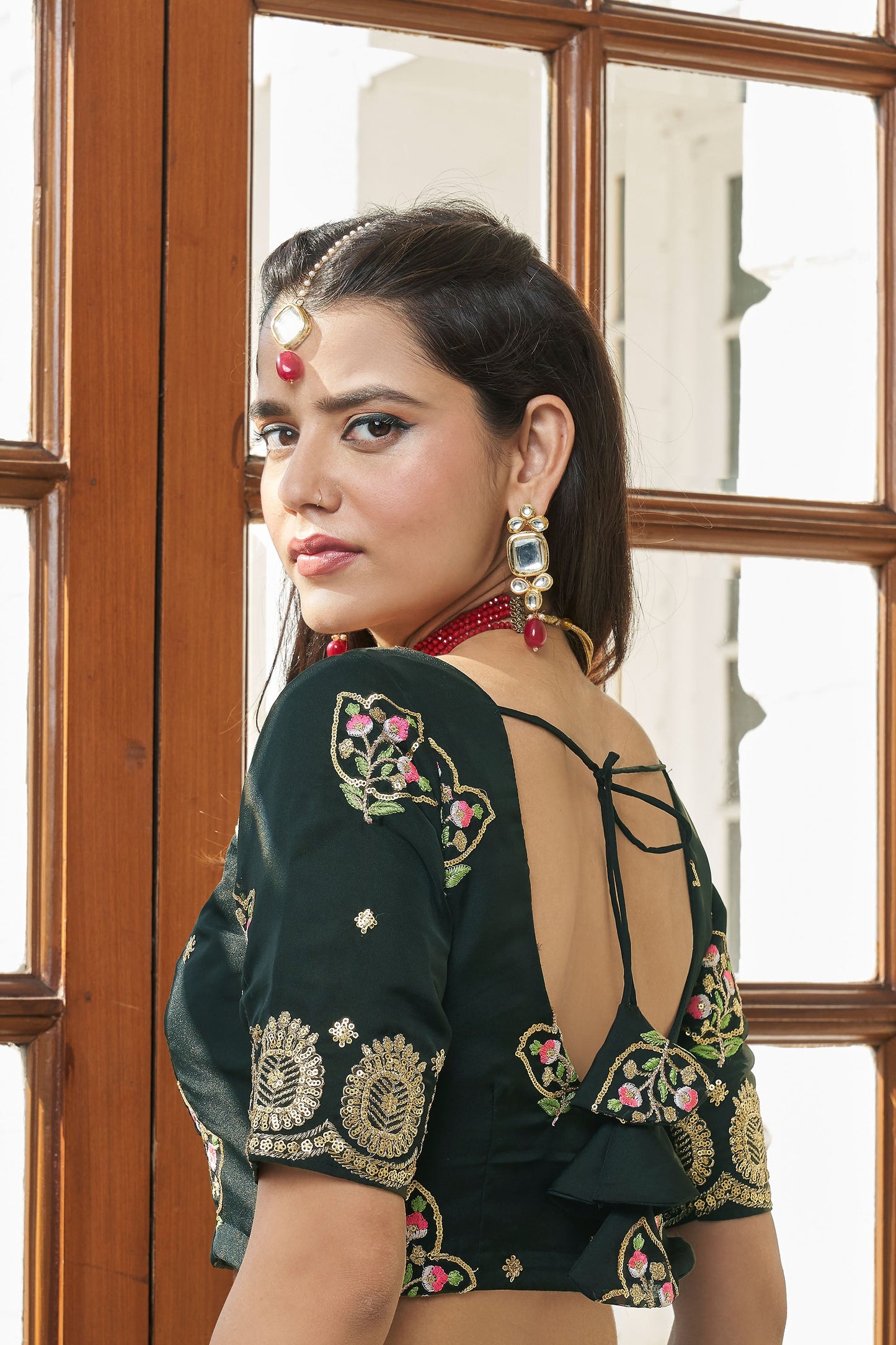Black Organza Sequins Work Bridesmaid Lehenga