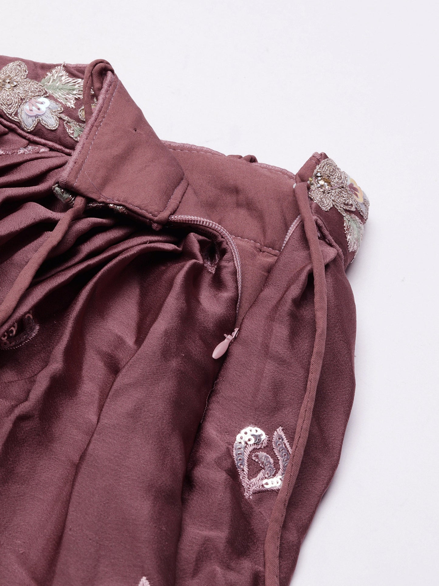 Rose Gold Chinon Sequins embroidery Lehenga