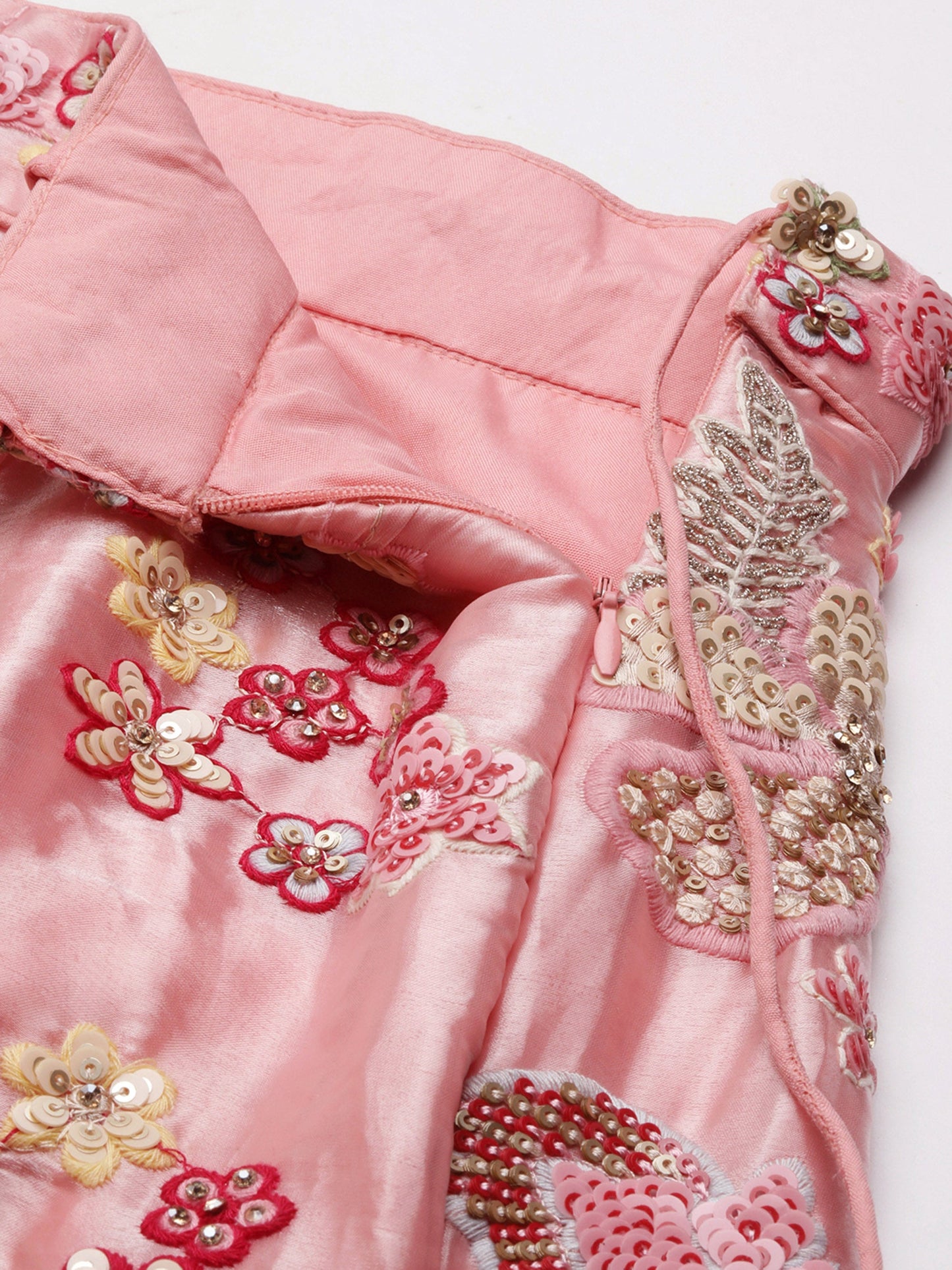 Pink Organza Sequins and Zarkan embroidery Lehenga
