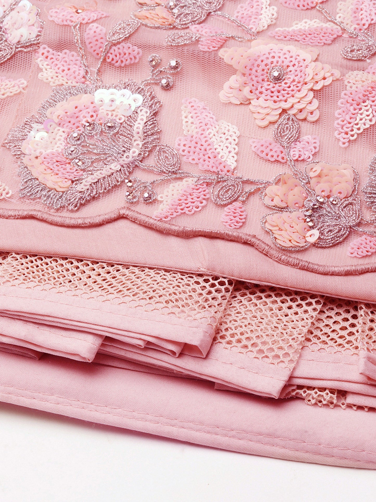 Mauve Net Multi Sequins & Zarkan embroidery Lehenga choli