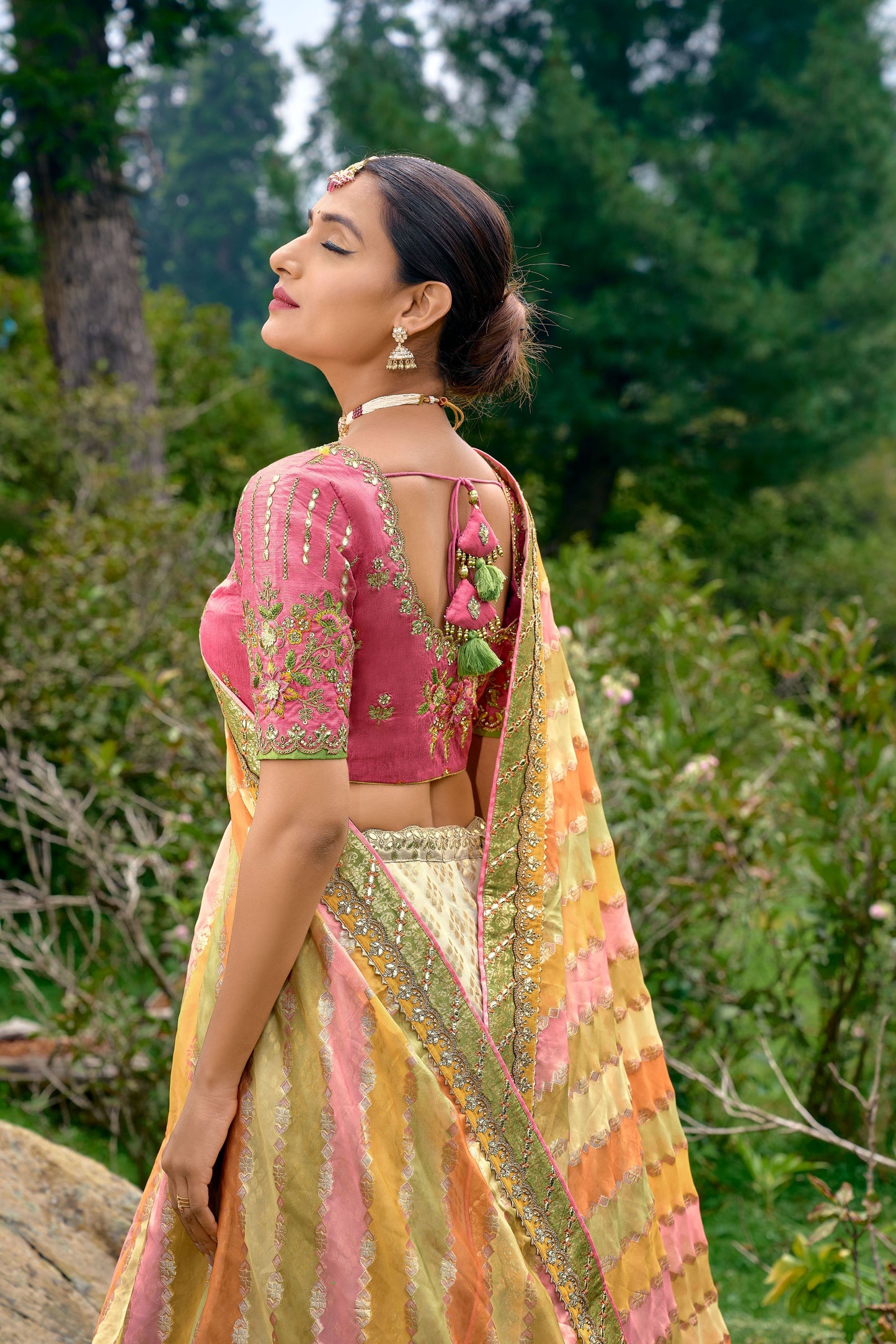 Off White Color Silk Heavy Embroidered Lehenga Choli - Rent
