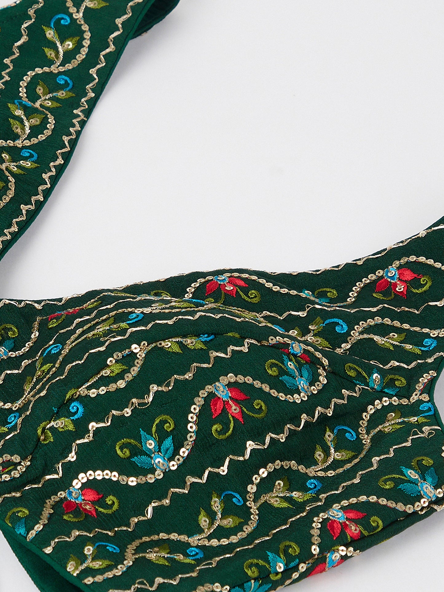 Green Chiffon Position print with Sequins embroidery Lehenga