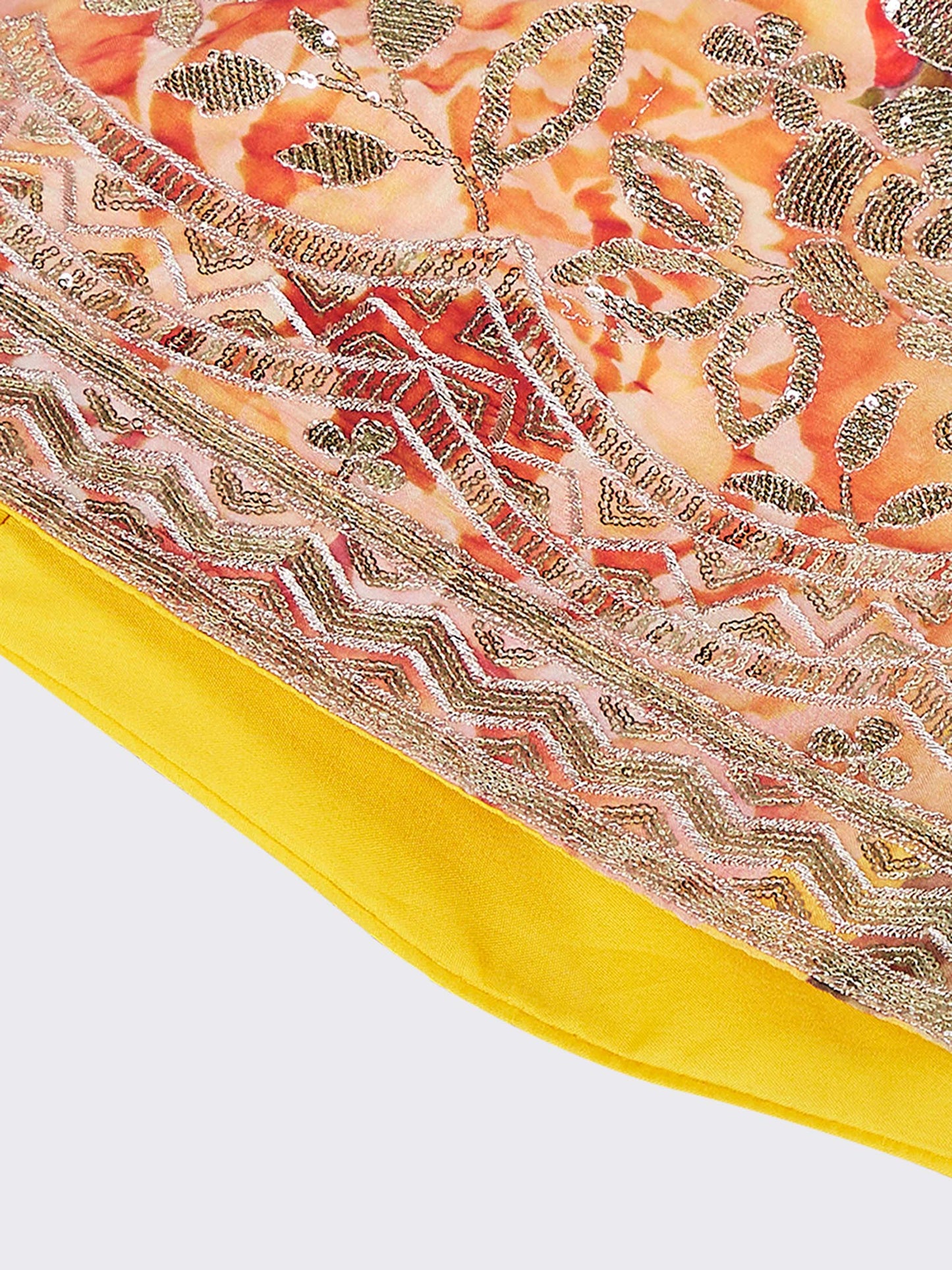 Yellow colour Organza Floral design digital print Lehenga choli