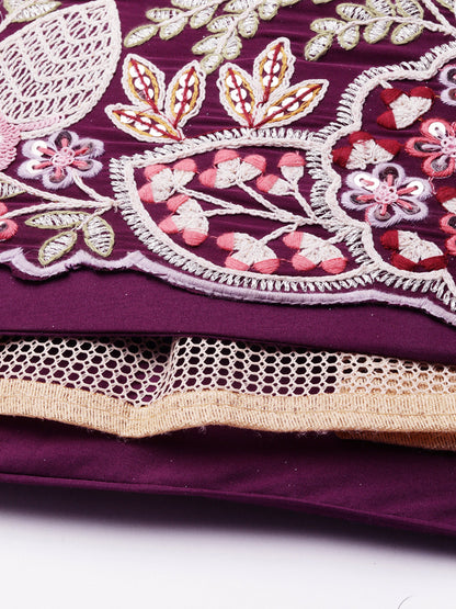 Burgundy Georgette Sequins and thread embroidery Lehenga