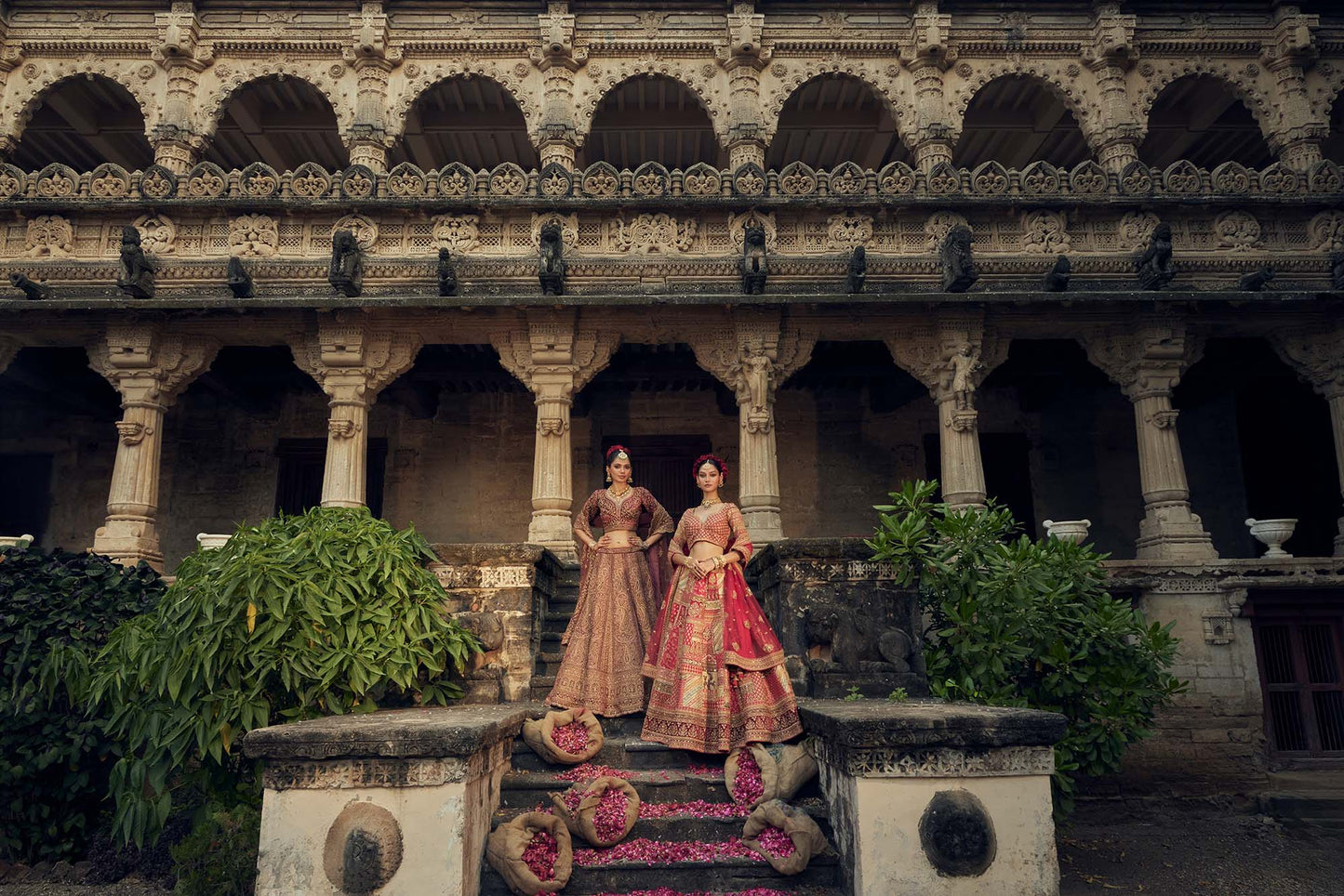 Shiva Machine Embroidered Silk, Net & Velvet Maroon Bridal Lehenga