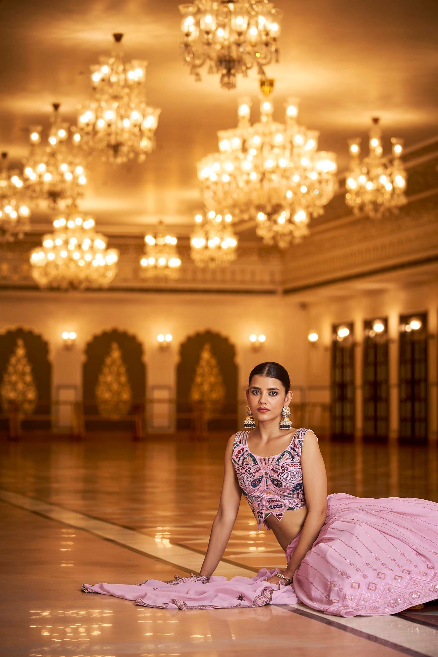 Lovely Dusty Pink Trendy Lehenga