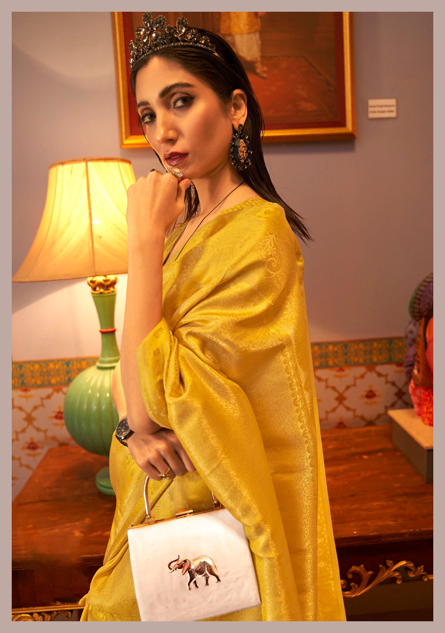 Yellow Zari Woven Kanjivaram Silk Saree