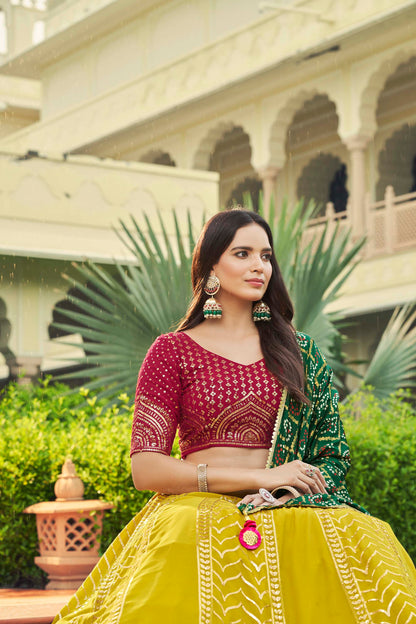 Stunning Yellow Embroidered Lehenga