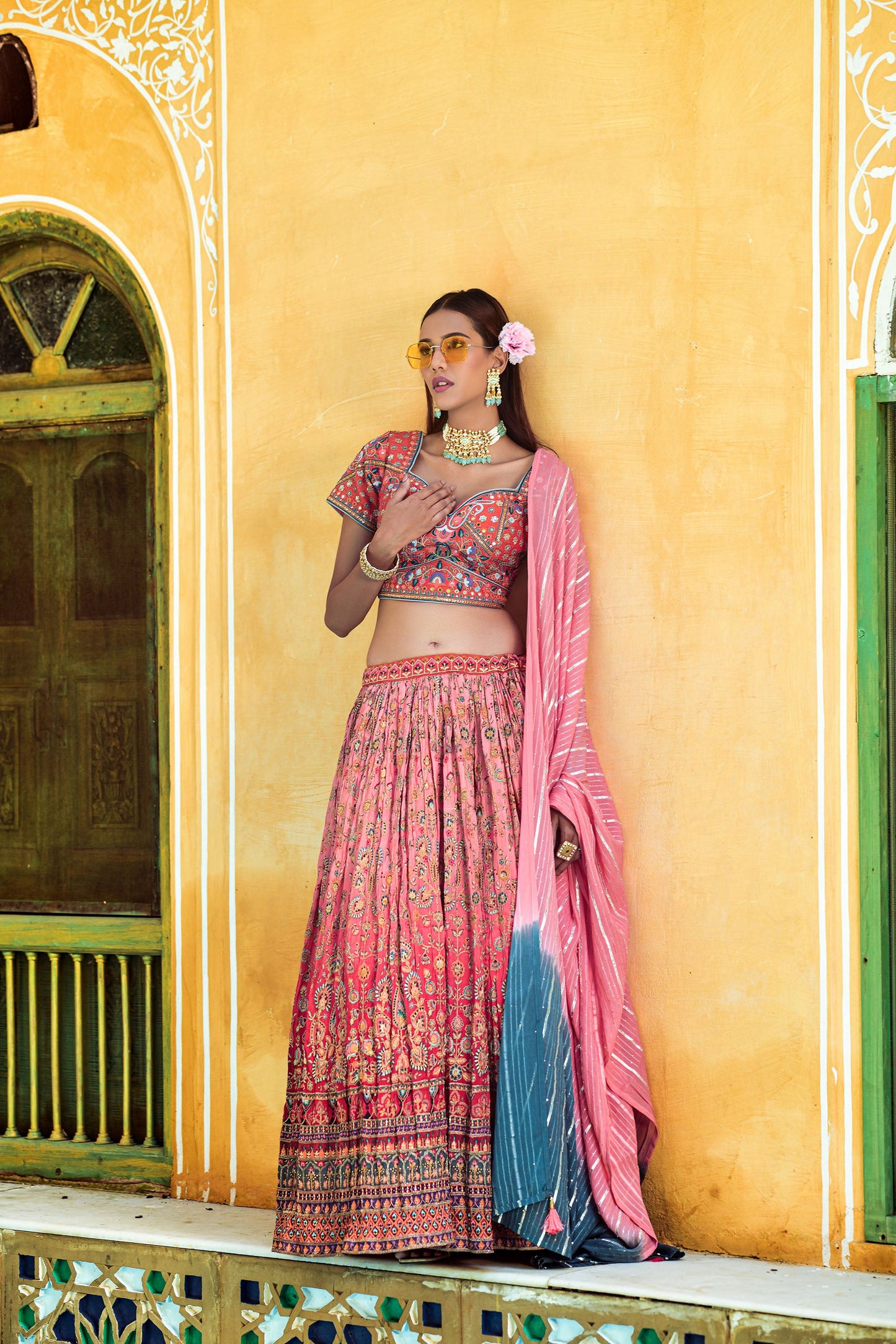 Pink Viscose Digital Printed Lehenga Choli for Bridesmaid AV77311