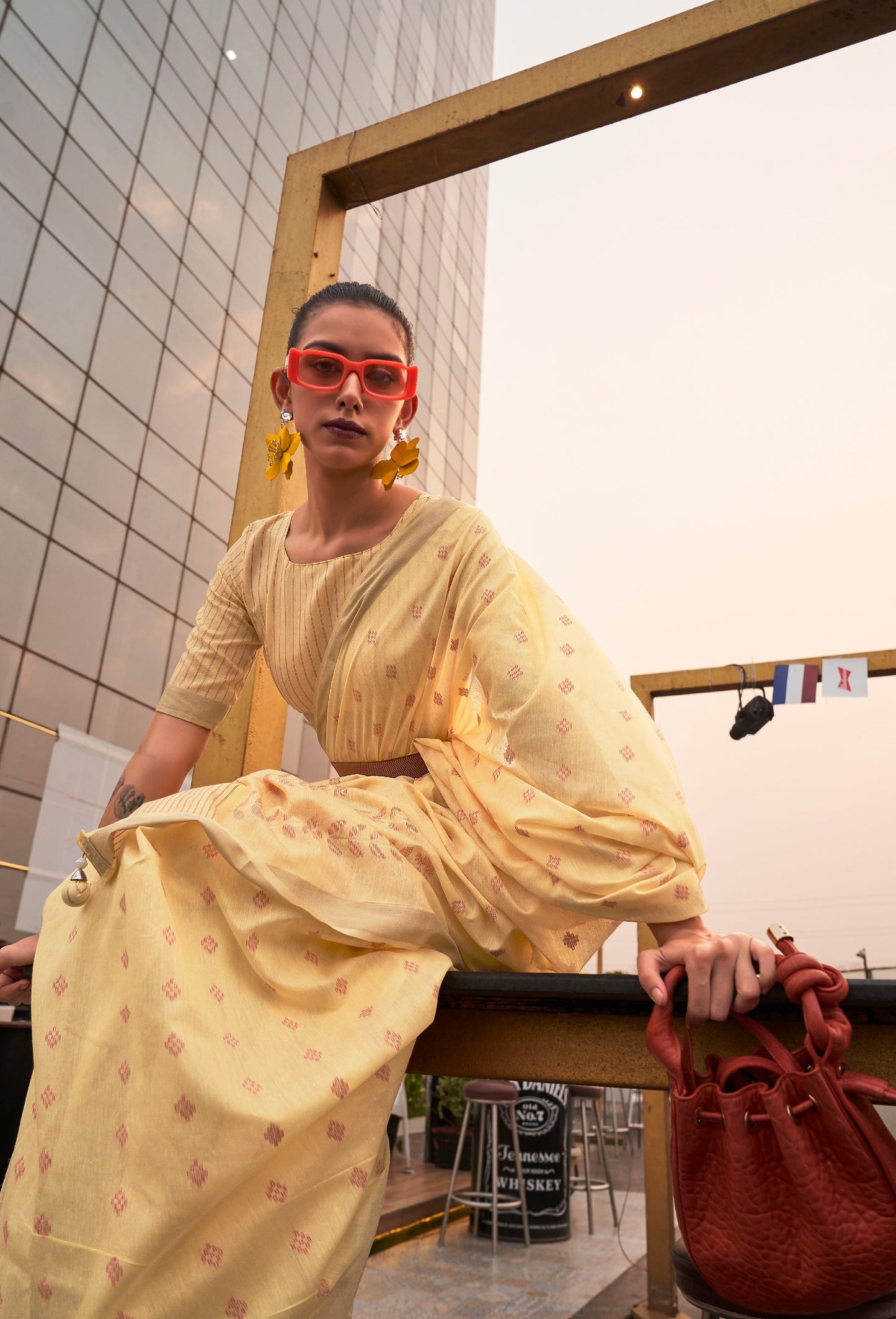 Yellow Koral Silk Saree